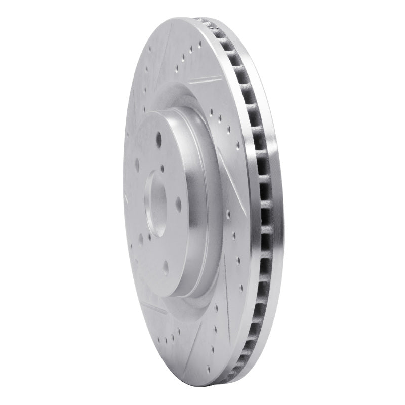 R1 19-24 Subaru Forester Front Left Drilled & Slotted Silver Brake Rotor