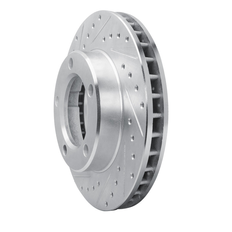 DFC 80-93 Dodge RamCharger 4WD Front Left Drilled & Slotted Silver Brake Rotor