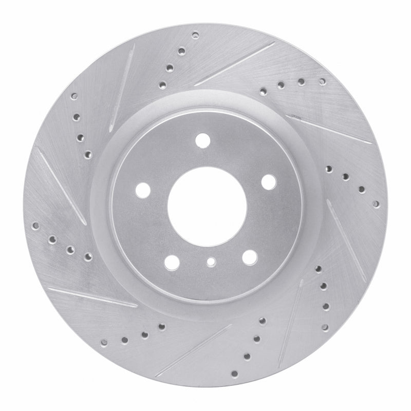DFC 03-08 Infiniti G35 Front Left Drilled & Slotted Silver Brake Rotor