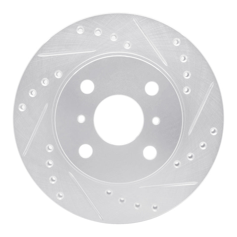 DFC 85-88 Chevrolet Nova Front Right Drilled & Slotted Silver Brake Rotor