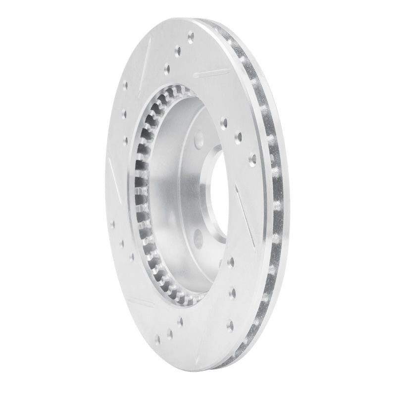 R1 95-00 Nissan 200SX Front Right Drilled & Slotted Silver Brake Rotor