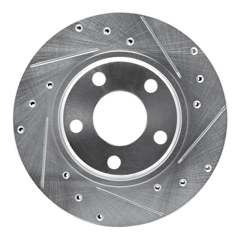 DFC 90-93 Mitsubishi Galant Front Right Drilled & Slotted Silver Brake Rotor