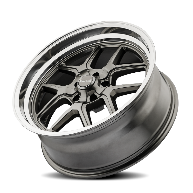 Ridler 610 20x10 / 5x114.3 BP / 0mm Offset / 83.82mm Hub Gloss Grey Polished Wheel
