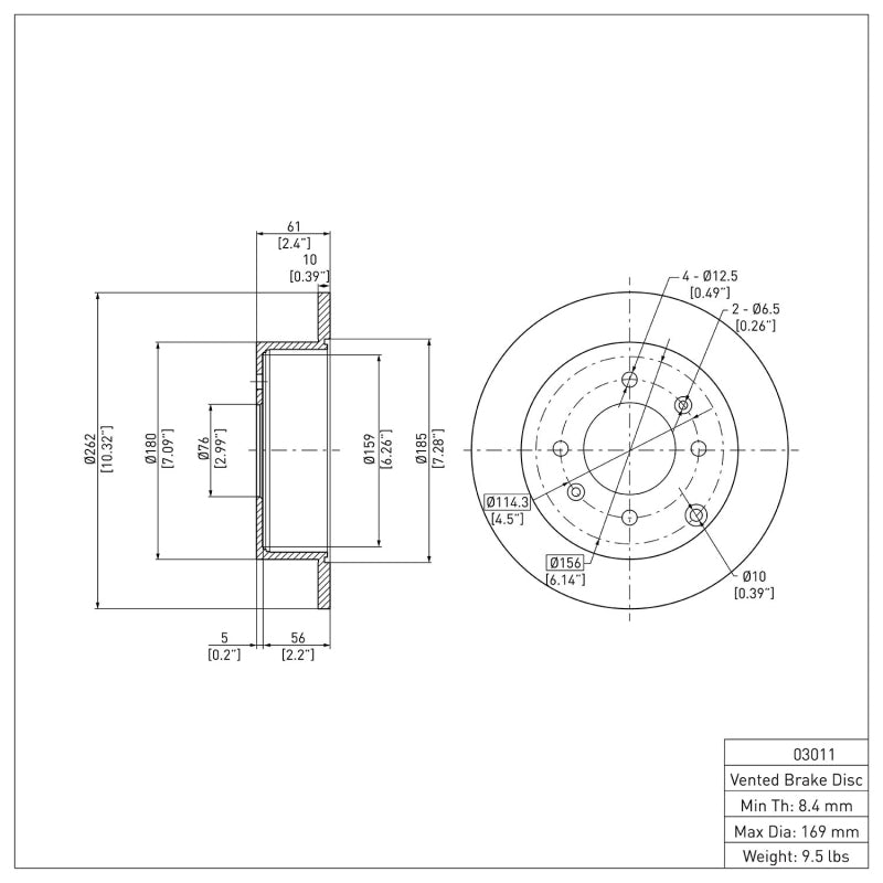 R1 99-06 Hyundai Sonata Rear Brake Rotor