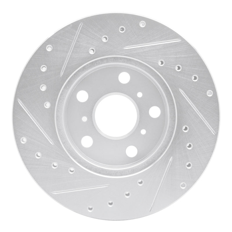 DFC 90-91 Toyota Celica Front Right Drilled & Slotted Silver Brake Rotor