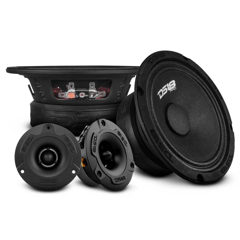 DS18 PRO-GM 6.5in Mid-Range 140 Watt Loudspeaker w/ 3.8in Super Bullet 120 Watt Tweeter - Pair