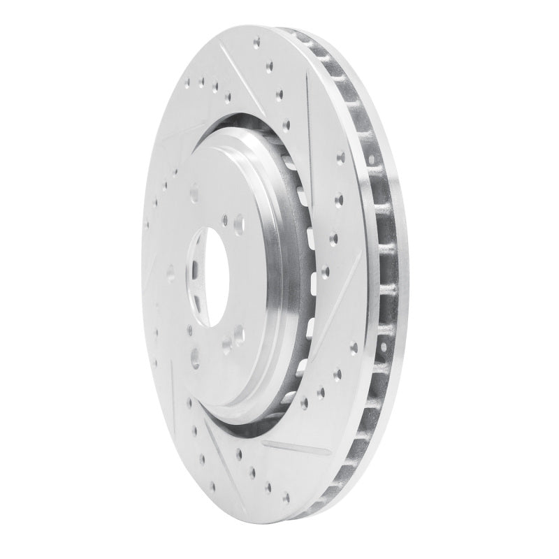 R1 14-20 Acura MDX Front Right Drilled & Slotted Silver Brake Rotor