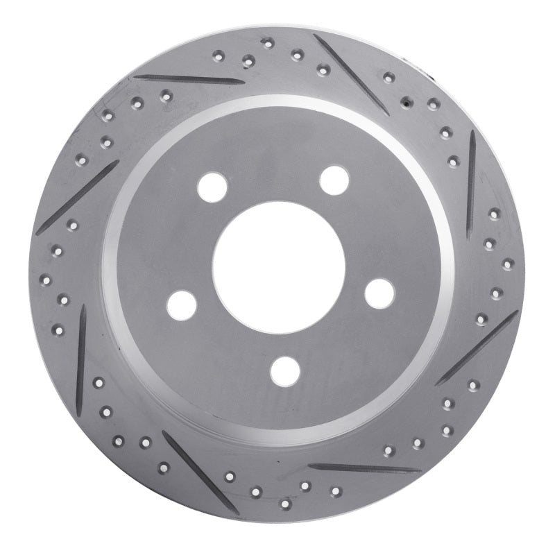 R1 93-98 Jeep Grand Cherokee Rear Right Drilled & Slotted Geo-Carbon Rotor
