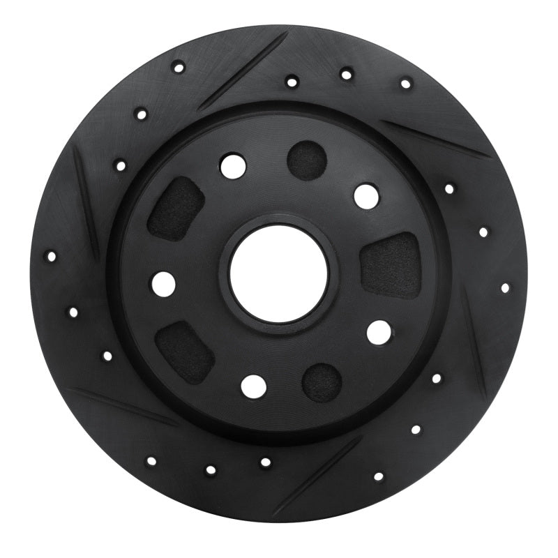 R1 88-92 Ford Probe Rear Left Drilled & Slotted Black Brake Rotor