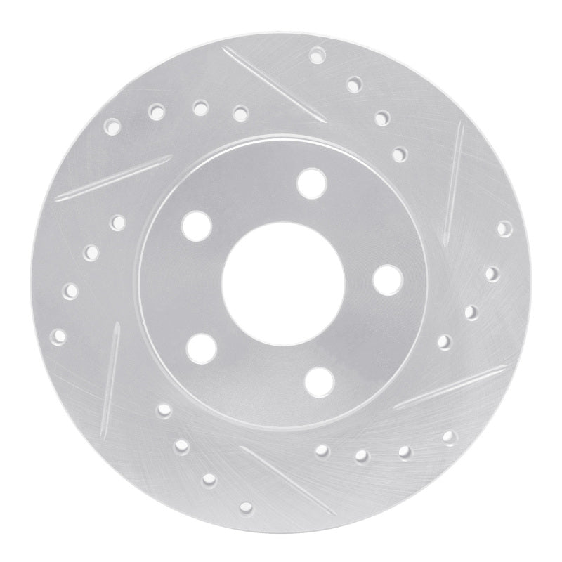 R1 82-84 Buick SKYHAWK Front Right Drilled & Slotted Silver Brake Rotor