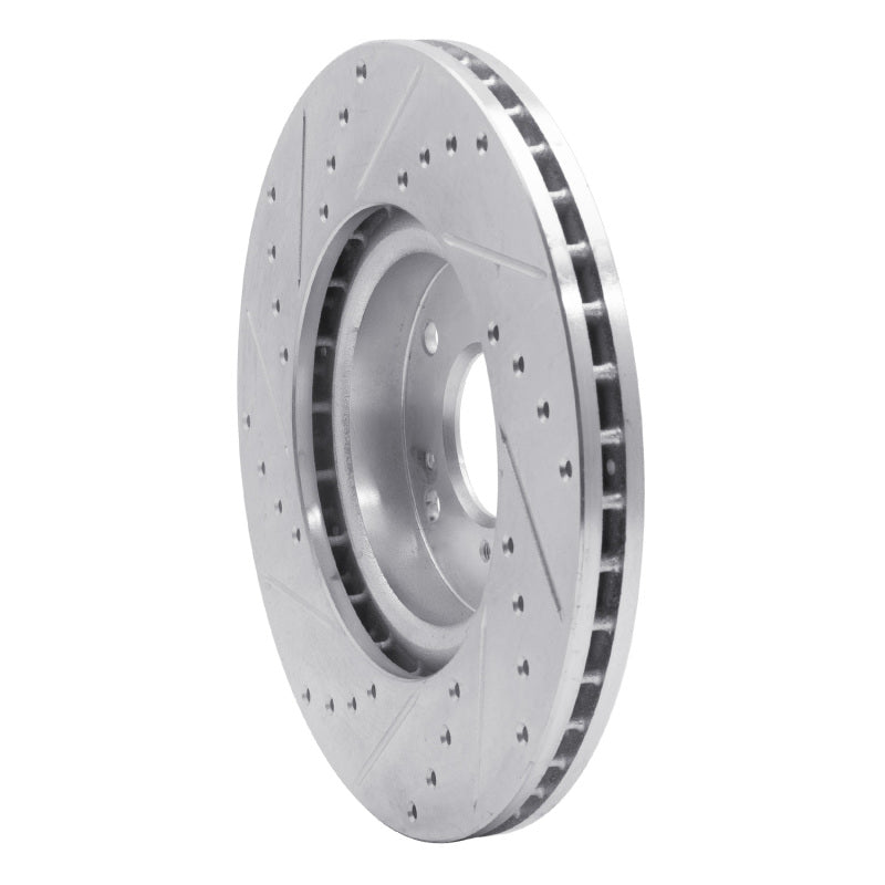 R1 06-15 Honda Civic Si Front Right Drilled & Slotted Silver Brake Rotor