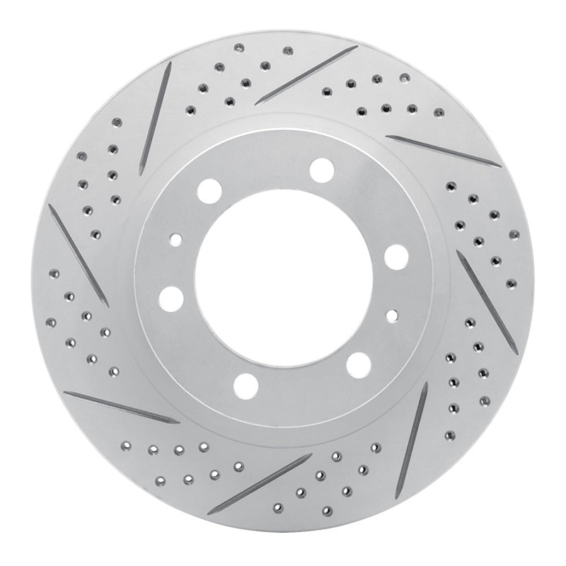 R1 03-23 Toyota Tacoma Front Left Drilled & Slotted Geo-Carbon Rotor