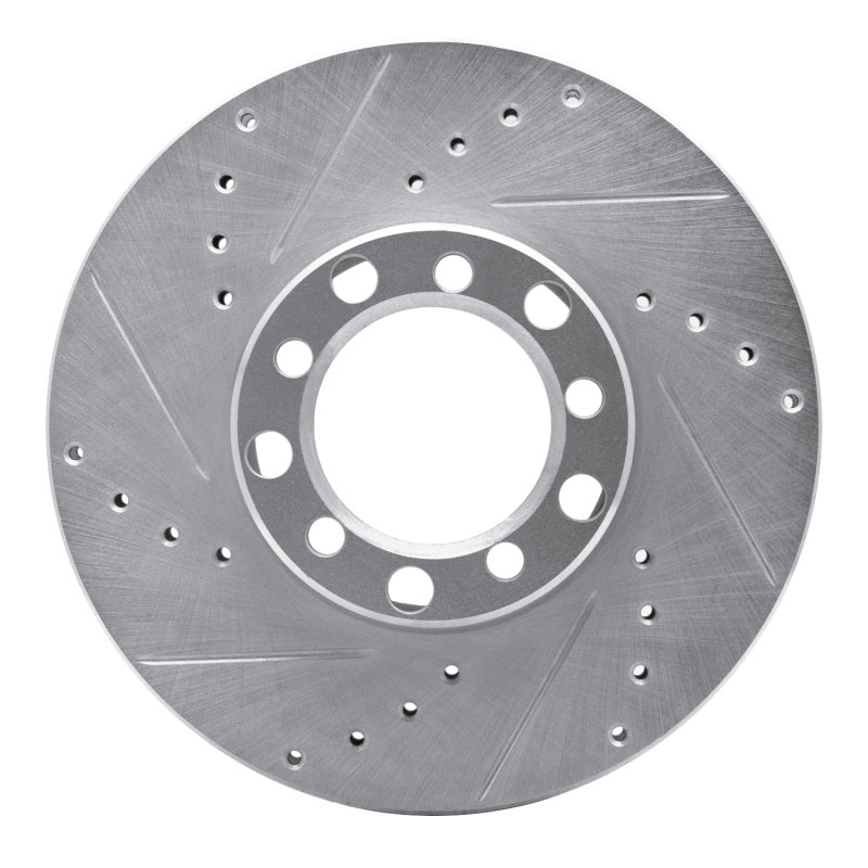 R1 79-85 Mercedes-Benz 380SL Front Left Drilled & Slotted Silver Brake Rotor