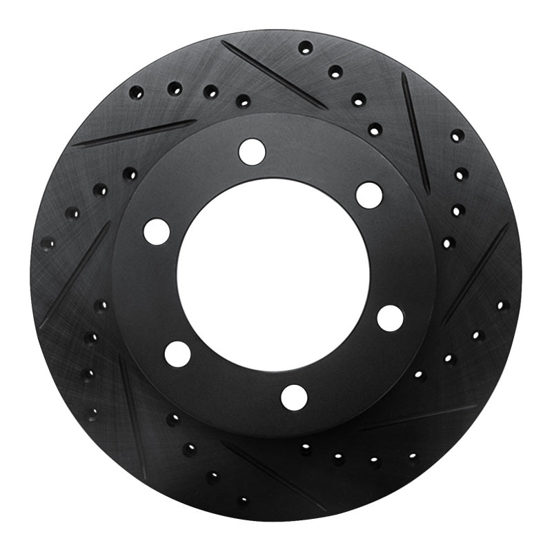 R1 95-04 Toyota 4Runner Front Right Drilled & Slotted Black Brake Rotor