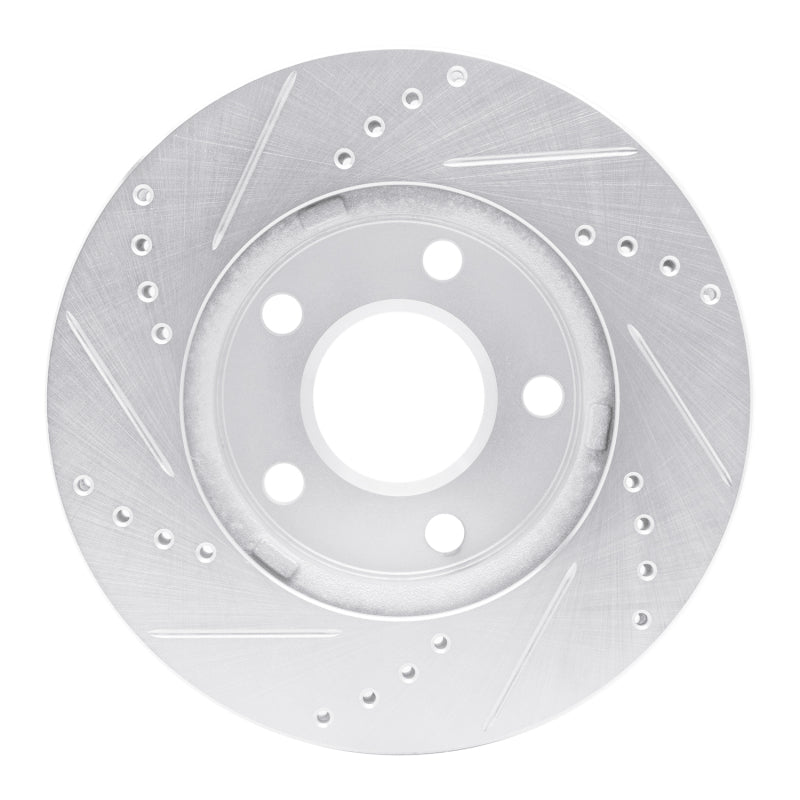 DFC 97-05 Chevrolet Malibu Front Right Drilled & Slotted Silver Brake Rotor