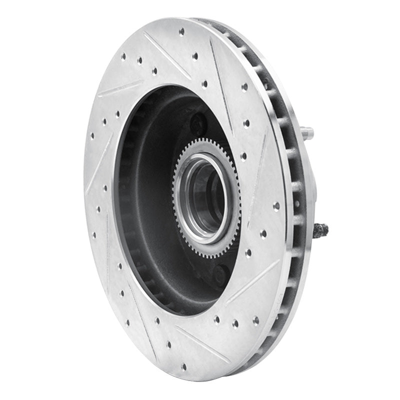 R1 94-03 Ford E-150 Econoline Front Left Drilled & Slotted Silver Brake Rotor