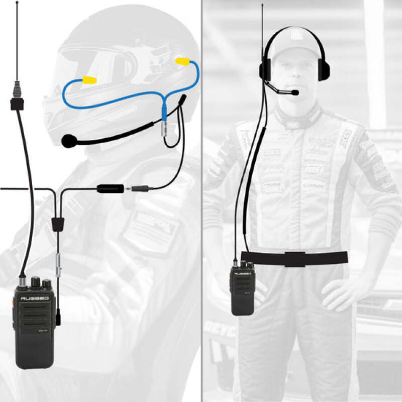 Rugged Radios IMSA Driver & Crew Chief Long Track Racing Kit w/ RDH16 Radios