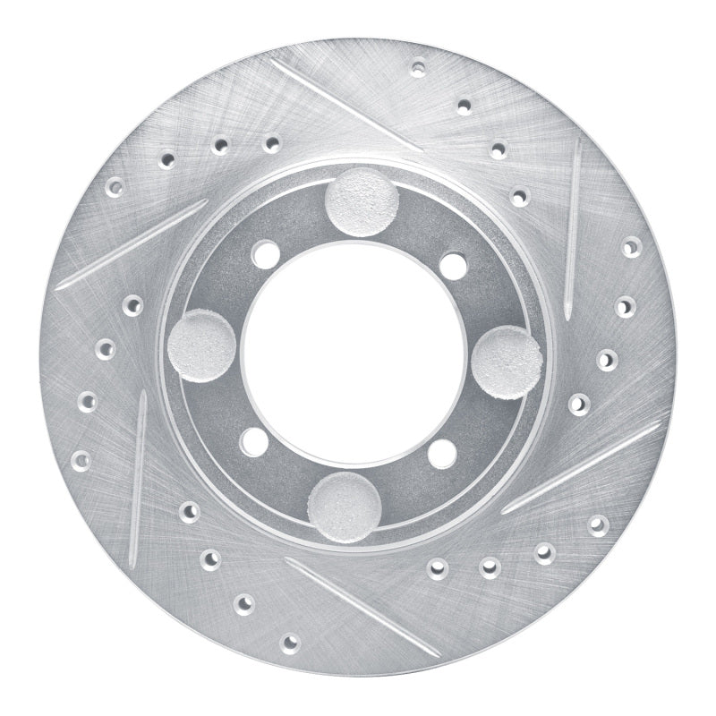 DFC 92-98 Hyundai Tiburon Front Right Drilled & Slotted Silver Brake Rotor