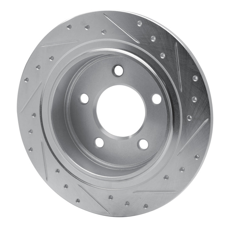 R1 04-08 Chrysler Pacifica Rear Left Drilled & Slotted Silver Brake Rotor