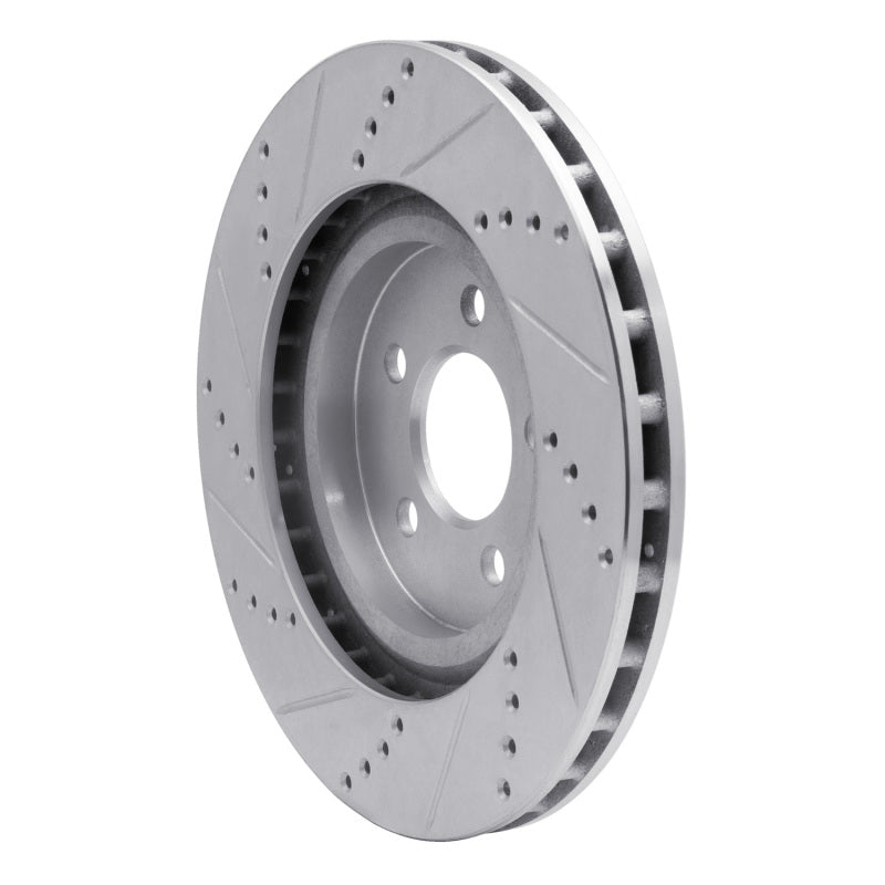 DFC 94-04 Ford Mustang Front Right Drilled & Slotted Silver Brake Rotor