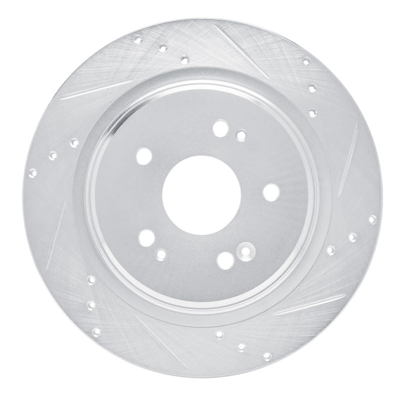 R1 15-25 Acura ADX Rear Right Drilled & Slotted Silver Brake Rotor