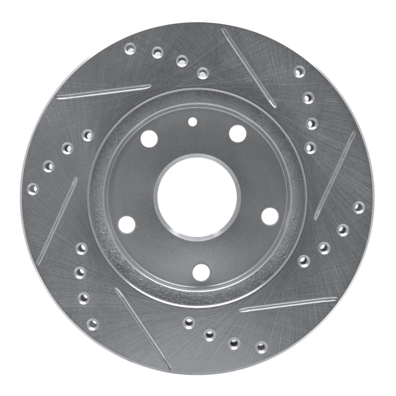 R1 99-02 Daewoo Leganza Front Left Drilled & Slotted Silver Brake Rotor