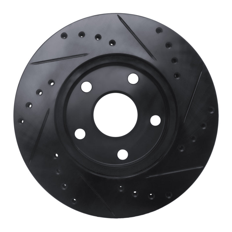 R1 92-95 Toyota MR2 Front Left Drilled & Slotted Black Brake Rotor