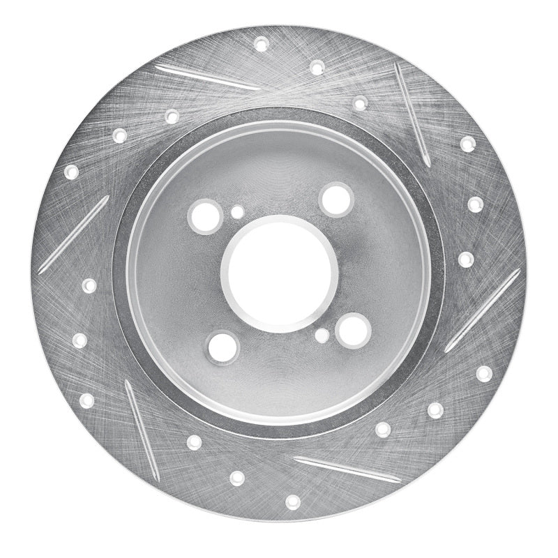 DFC 12-18 Toyota Yaris (USA/Canada) Rear Left Drilled & Slotted Silver Brake Rotor
