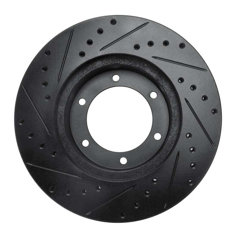 R1 91-98 Toyota 4Runner Front Right Drilled & Slotted Black Brake Rotor