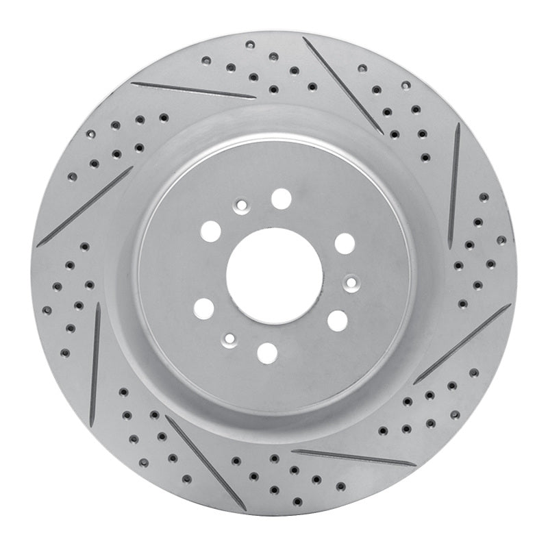 R1 04-11 Cadillac Sts Rear Right Drilled & Slotted Geo-Carbon Rotor