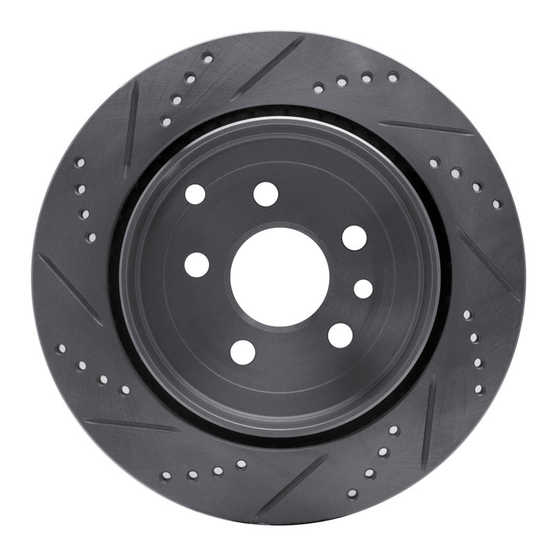 DFC 08-12 Land Rover LR2 Rear Right Drilled & Slotted Silver Brake Rotor