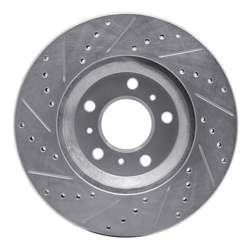 R1 06-16 Buick Lucerne Front Right Drilled & Slotted Silver Brake Rotor