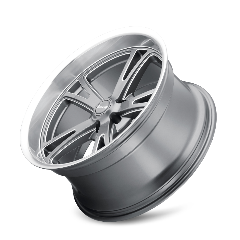 Ridler 606 20x8.5 / 5x120.65 BP / 0mm Offset / 83.82mm Hub Gloss Grey Machined Wheel