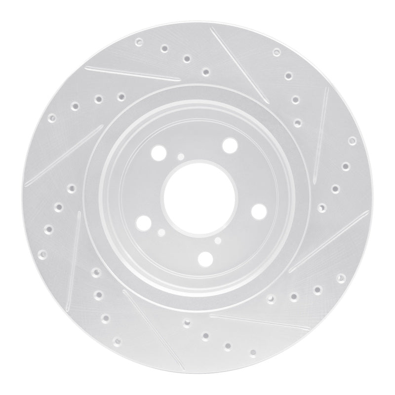 R1 17-20 Acura MDX Front Right Drilled & Slotted Silver Brake Rotor