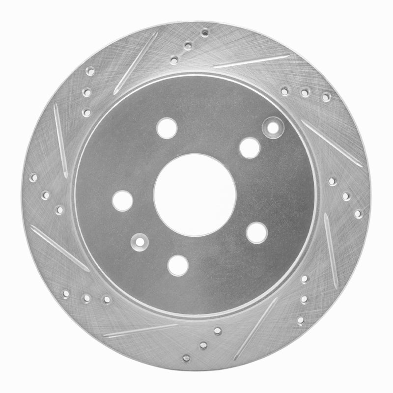 DFC 10-17 Chevrolet Equinox Rear Left Drilled & Slotted Silver Brake Rotor