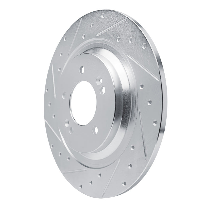 R1 21-25 Hyundai SONATA Rear Left Drilled & Slotted Silver Brake Rotor