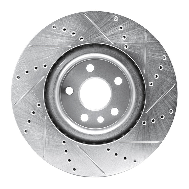 DFC 15-19 Jaguar E-Pace Front Left Drilled & Slotted Silver Brake Rotor