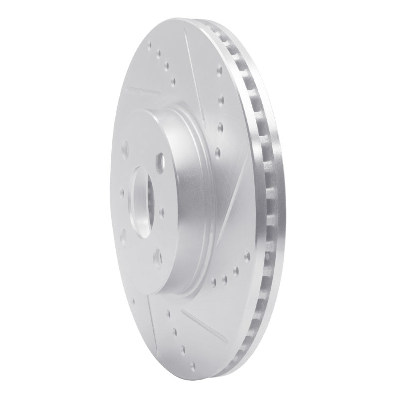 DFC 12-18 Toyota Yaris (USA/Canada) Front Right Drilled & Slotted Silver Brake Rotor