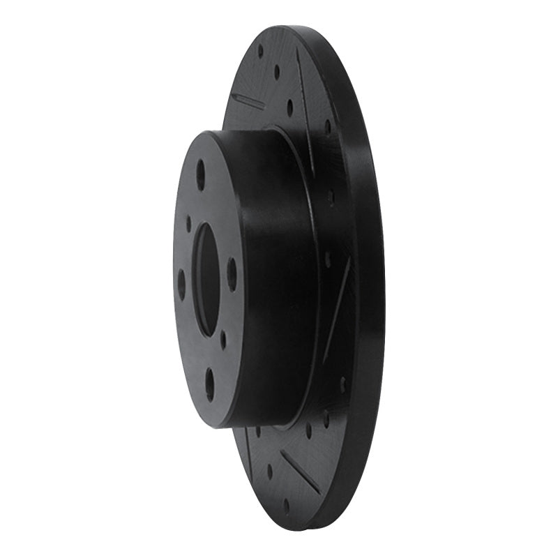 R1 84-88 Chevrolet Nova Front Right Drilled & Slotted Black Brake Rotor