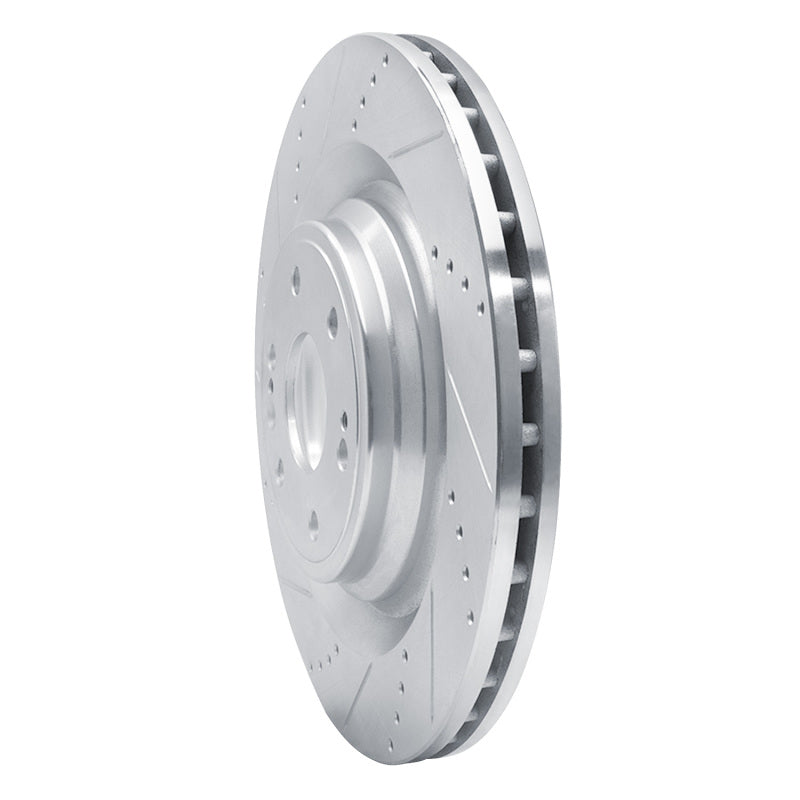 R1 14-20 Cadillac Escalade ESV Front Left Drilled & Slotted Silver Brake Rotor