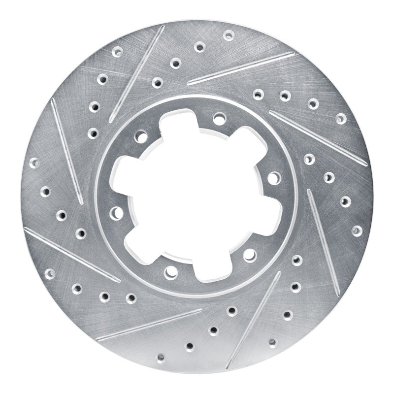 R1 96-04 Infiniti QX4 Front Left Drilled & Slotted Silver Brake Rotor