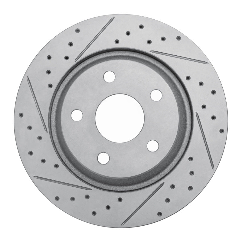 R1 12-18 Jeep Wrangler Front Left Drilled & Slotted Geo-Carbon Rotor