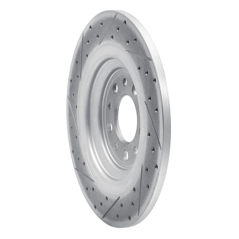 R1 14-23 Jeep Cherokee Rear Right Drilled & Slotted Geo-Carbon Rotor