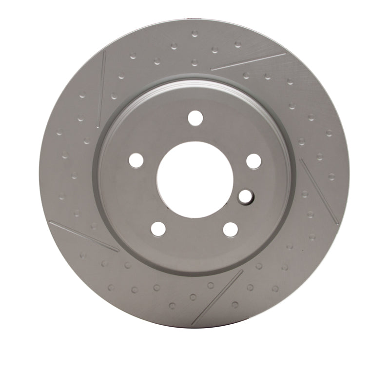 R1 2006-2013 BMW 330I Rear GeoSPEC Coated Rotor - Dimpled and Slotted