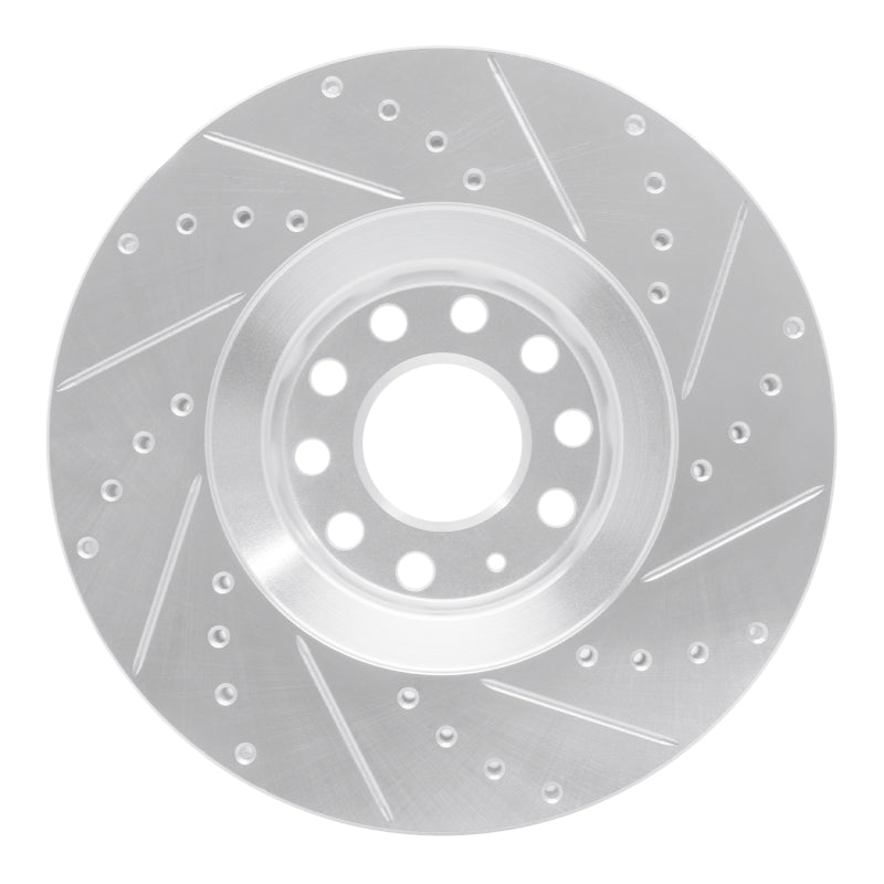R1 98-09 Audi A4 Quattro Front Left Drilled & Slotted Silver Brake Rotor