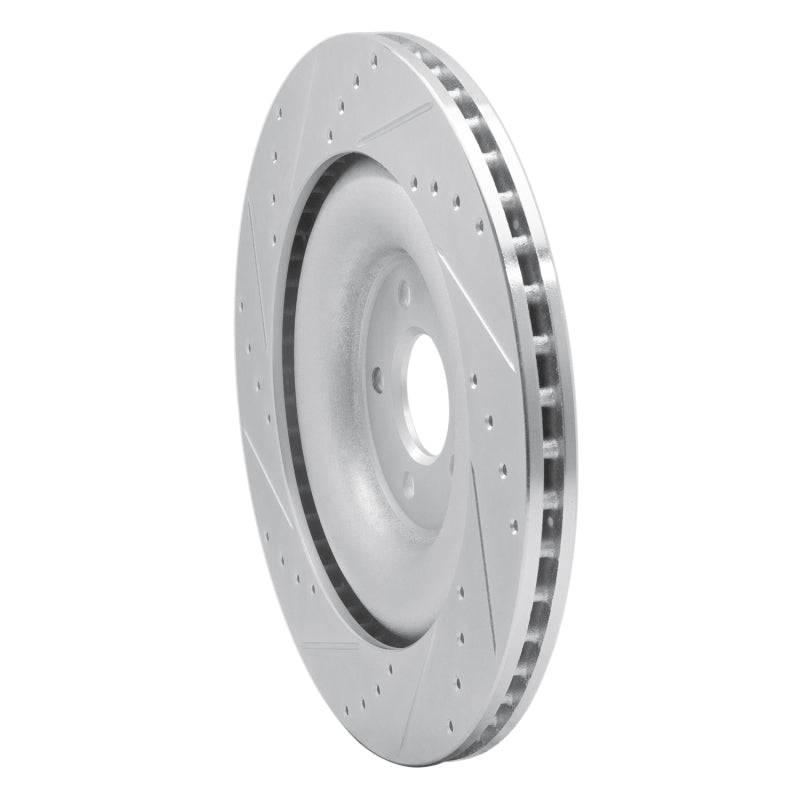 R1 10-24 Jaguar XF Rear Right Drilled & Slotted Silver Brake Rotor