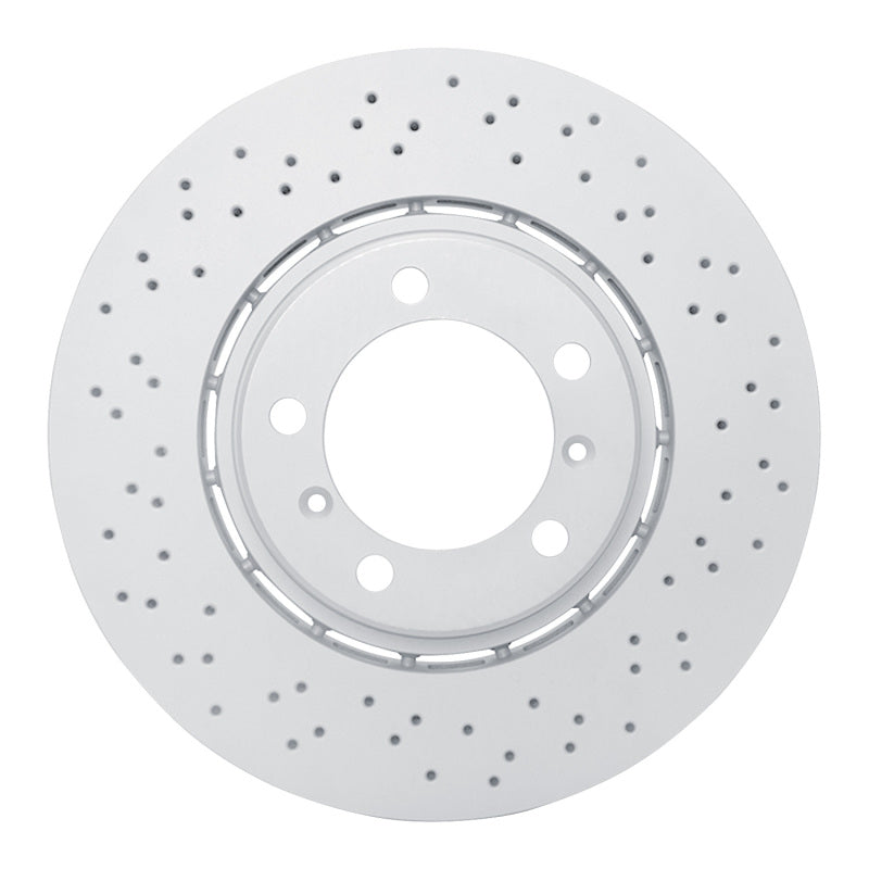 R1 17-23 Porsche 911 Left Front Drilled Carbon Alloy GeoMET Rotor