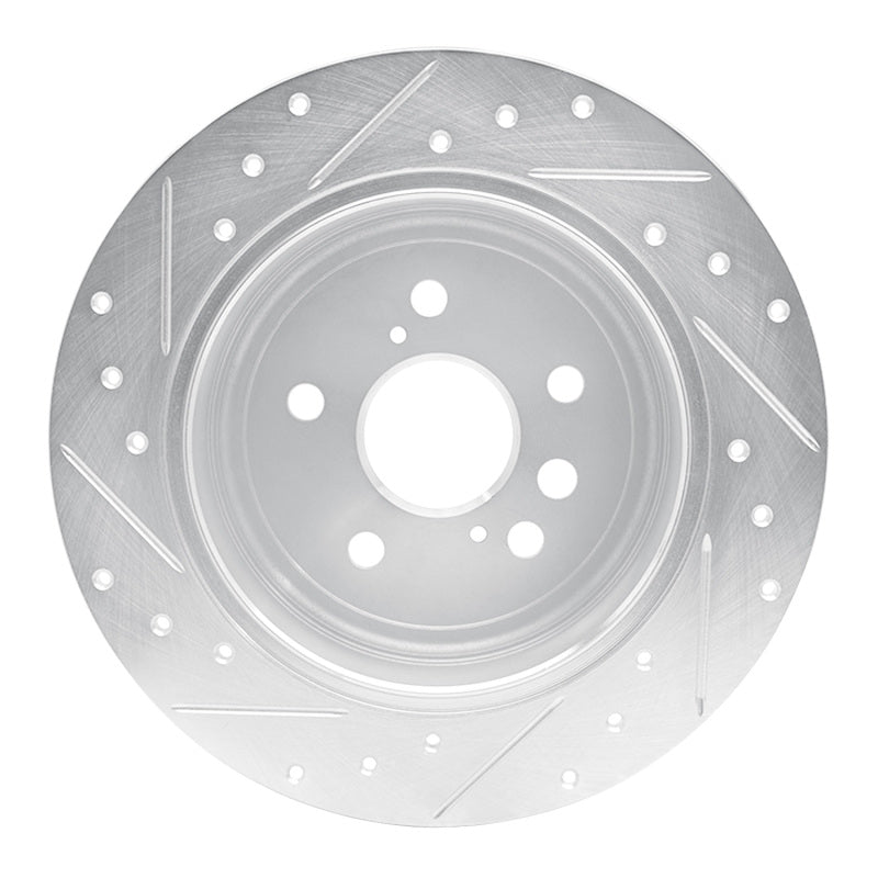 DFC 04-05 Toyota RAV4 Rear Right Drilled & Slotted Silver Brake Rotor