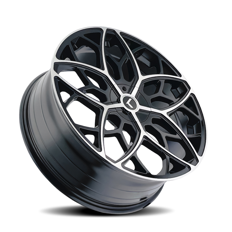 Kraze KR184 Ricochet 22x8.5 / 5x112/114.3 BP / 38mm Offset / 72.62mm Hub Gloss Black Machined Wheel