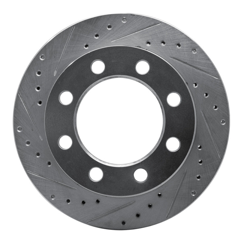 R1 71-97 Dodge D300 Front Left Drilled & Slotted Silver Brake Rotor
